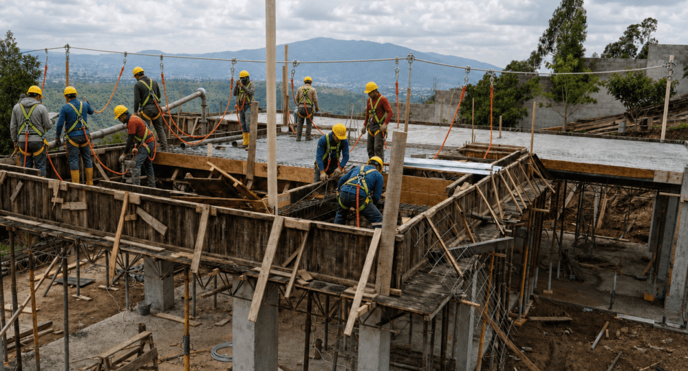 1. Construcción de losa y estructura de hormigón – Casa Cocotog Mateo – ARDICOMETAL..