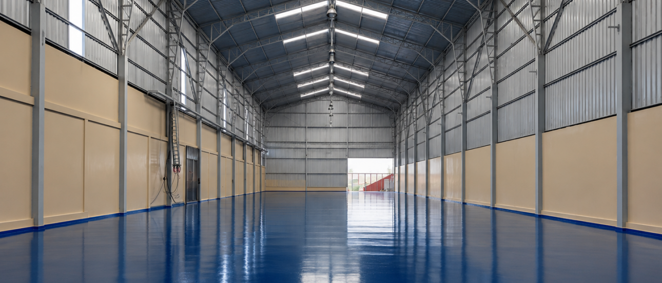 2. Vista longitudinal del galpón industrial renovado – Plastiflan – ARDICOMETAL 2. Vista longitudinal del galpón industrial renovado – Plastiflan – ARDICOMETAL